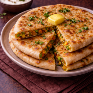 Mix Parantha With Yogurt